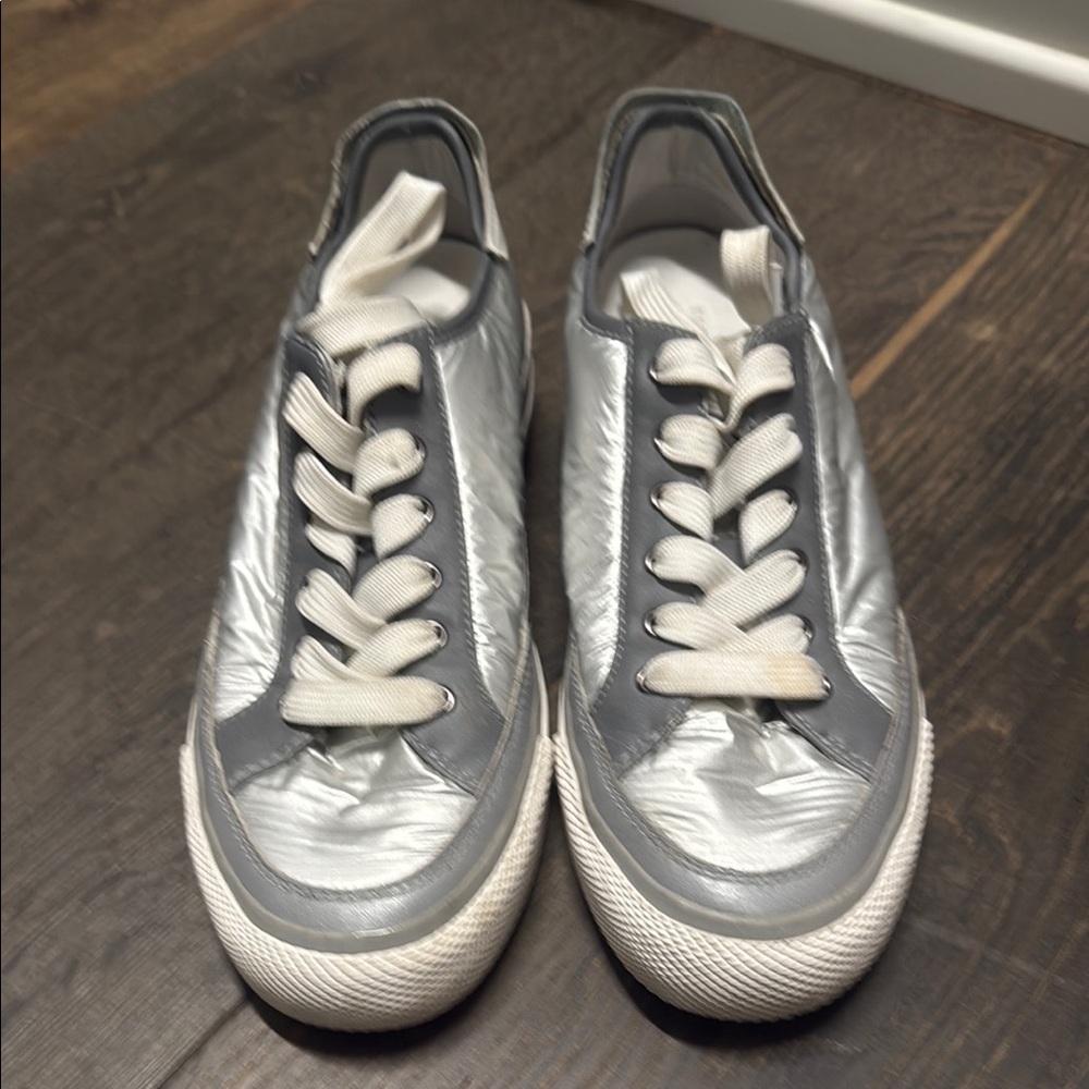 Rag & Bone Silver White Sneakers Sleek Design